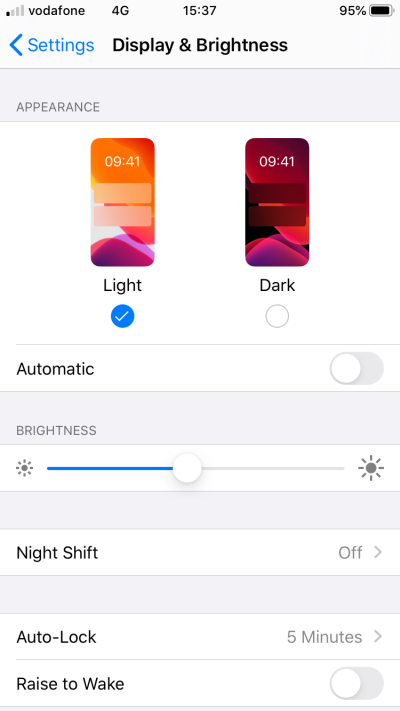 Display settings