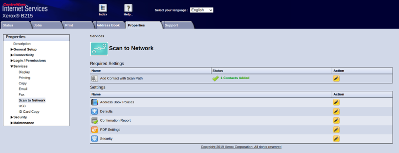 Scan to network