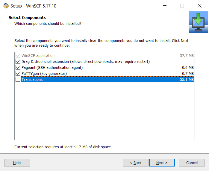 Install details