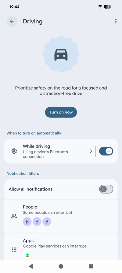 Modes, enable to disable