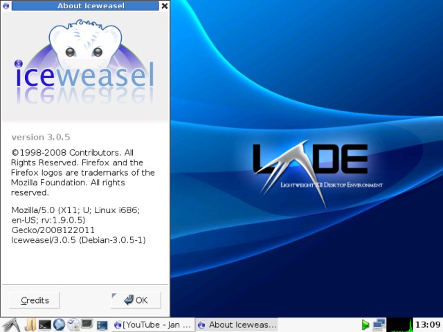 Iceweasel about