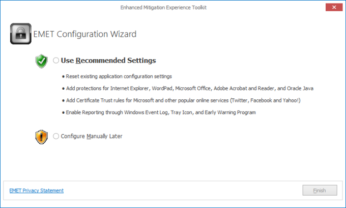 First time wizard